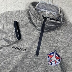 Canton Akron Jets 1/4 Zip Sweatshirt Adult Medium Gray Pullover Sweater Hockey